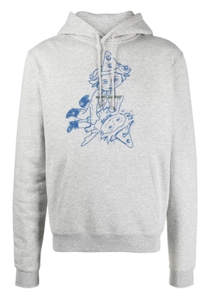 Saint Laurent clown-print hoodie - Grey