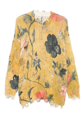 R13 floral-print sweater - Yellow