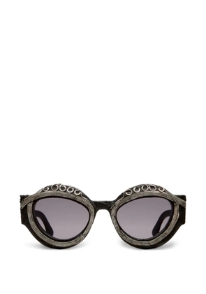 Kuboraum embellished geometric-frame sunglasses - Black