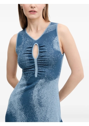 Desigual gathered-detail midi dress - Blue