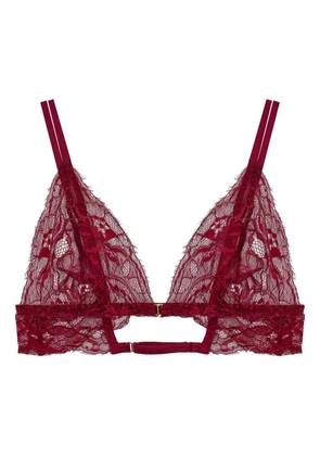 Fleur Of England lace-trimmed triangle bra - Red