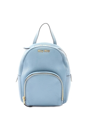 Miu Miu Pre-Owned 2000s Madras leather backpack - Blue