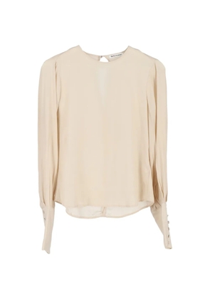 Reformation crew-neck long-sleeve blouse - Neutrals