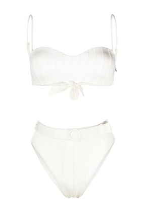 Noire Swimwear high-waist belted bikini set - Neutrals