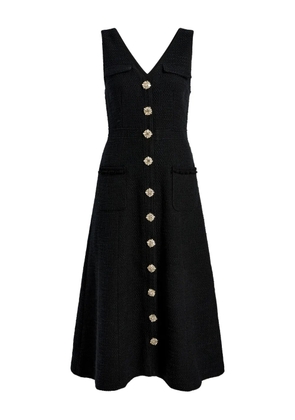 Cinq A Sept embellished-button tweed dress - Black