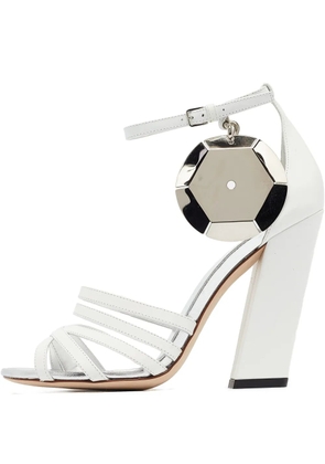 Burberry Pre-Owned 110mm leather heeled sandals - White