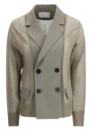 sacai double-breasted blazer - Neutrals
