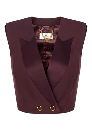 Elisabetta Franchi satin-lapels logo-buttons top - Red