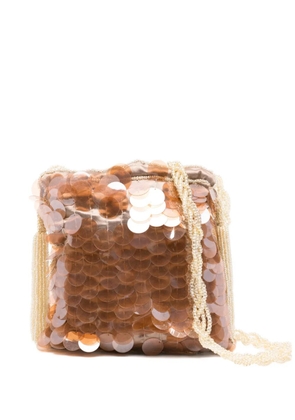 P.A.R.O.S.H. sequinned tassel-detail cross body bag - Brown