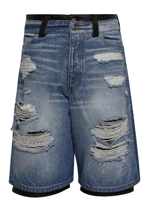 EARTHLING VIP Stacked denim shorts - Blue