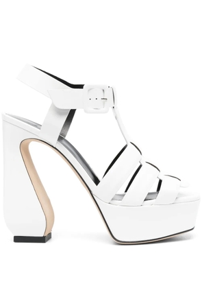 Sergio Rossi 130mm leather sandals - White