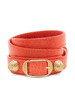 Balenciaga Pre-Owned Arena leather studded bracelet - Orange