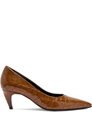 Jude Blade crocodile-effect pumps - Brown