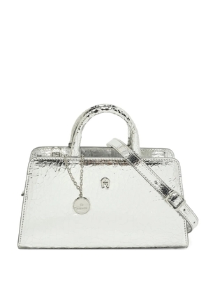 Aigner Vintage mini Cybill crackled tote bag - Silver