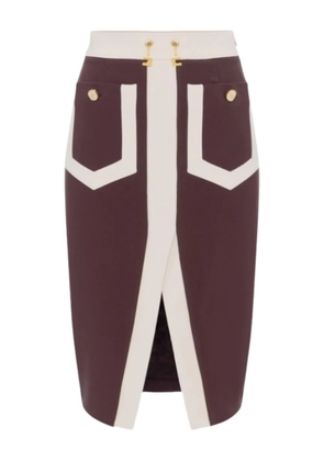 Elisabetta Franchi patch-pocket midi skirt - Red