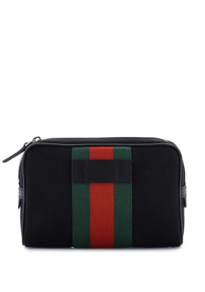 Gucci Pre-Owned Web Zip Around Waist Bag Techno Canvas belt bag - Black