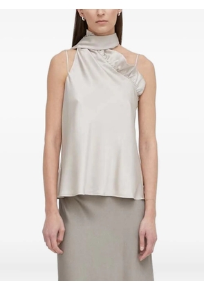 Bruuns Bazaar ruffled asymmetric-neck blouse - Neutrals