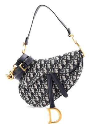 Christian Dior Pre-Owned Saddle Handbag with Strap Oblique Canvas Medium shoulder bag - Blue