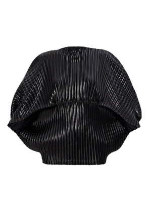 Issey Miyake plissé puff-sleeve top - Black