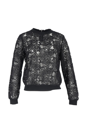 Alexander McQueen Pre-Owned floral lace sweatshirt - Black