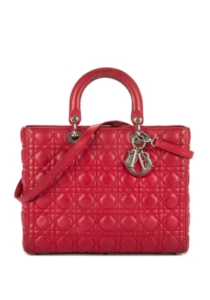 Christian Dior Pre-Owned large Lady Dior quilted handbag - Red