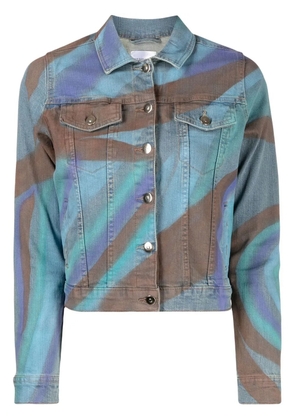 Madison.Maison graphic-print denim jacket - Blue