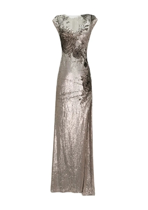 Gemy Maalouf embroidered maxi dress - Grey