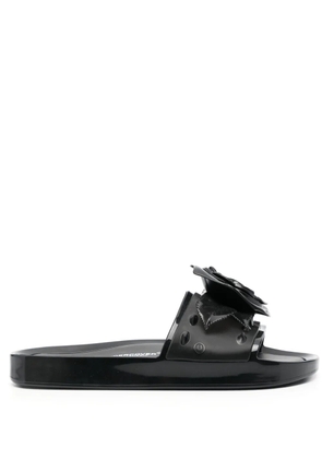 Melissa x Melissa Beach Slide rose-appliqué slides - Black