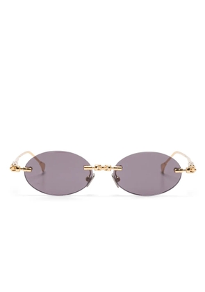 Kuboraum oval-frame sunglasses - Gold