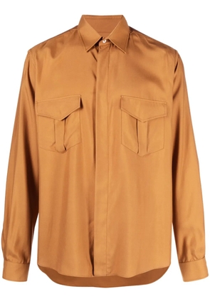 Bally pointed-collar silk shirt - Brown