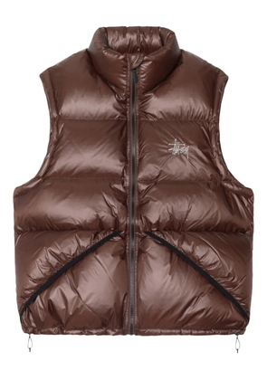 Stüssy padded zip-fastening gilet - Brown
