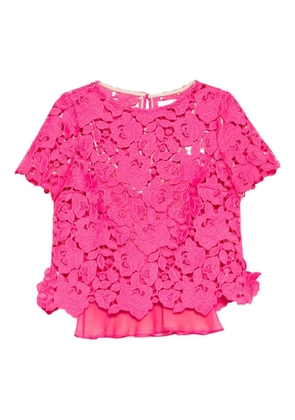Oscar de la Renta floral lace top - Pink