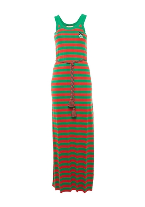 Gucci Pre-Owned striped ribbed maxi dress - Green