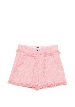 MSGM fringed embellished shorts - Pink