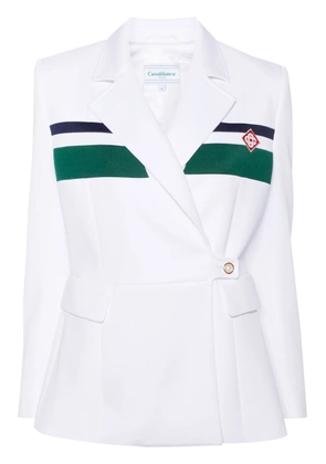 Casablanca logo-patch double-breasted blazer - White