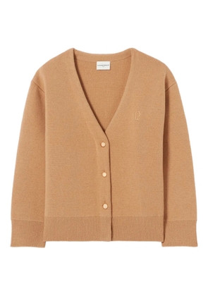 Claudie Pierlot button embroidered-logo cardigan - Neutrals