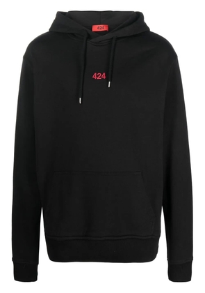 424 logo-embroidered drawstring hoodie - Black