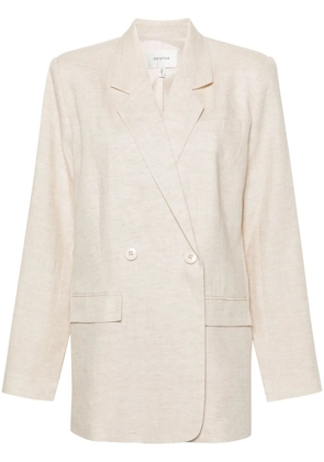 Gestuz double-breasted lyocell-blend blazer - Neutrals