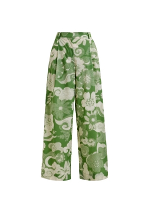 Essentiel Antwerp pleated printed trousers - Green