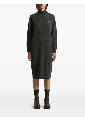 Peserico detail at the chest cashmere dress - Grey