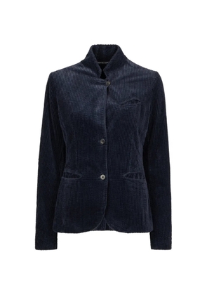 Hannes Roether stand-collar corduroy jacket - Blue