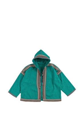 Fortela Karen hooded patterned poncho - Green