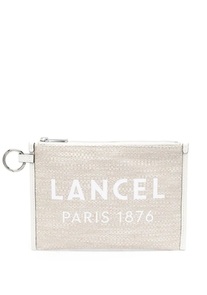 Lancel logo-print clutch bag - Neutrals