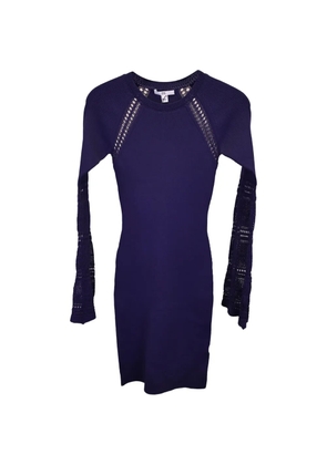Zac Posen Jill long-sleeve open-detail mini dress - Blue