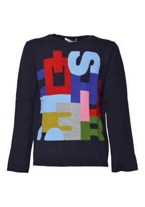 Comme Des Garçons Shirt graphic-print crew-neck sweater - Blue