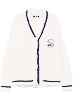 Kiton logo patched cardigan - Neutrals