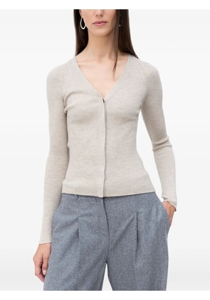 BOSS ribbed V-neck cardigan - Neutrals