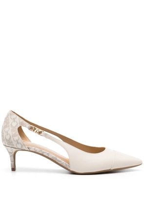 Michael Michael Kors monogram-print cut-out pumps - Neutrals