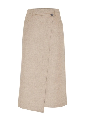 Brunello Cucinelli wrap wool skirt - Neutrals