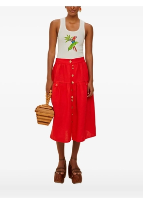 FARM Rio parrot-graphic tank top - White